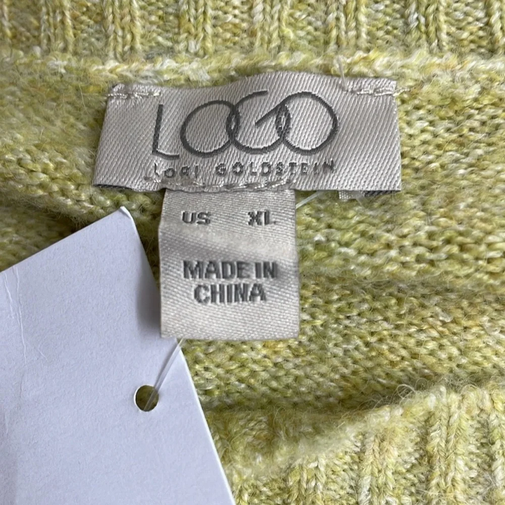 LOGO Lori Goldstein color block crew neck sweater